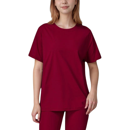 Relaxed Fit Crew Neck T-Shirt with Short Sleeves and Soft Stretch Fabric for Everyday Comfort