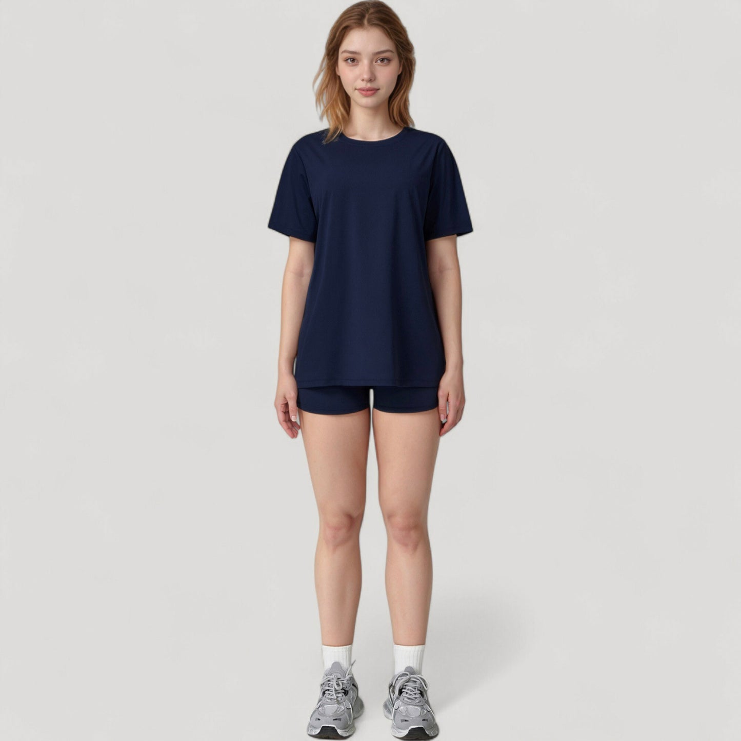 Relaxed Fit Crew Neck T-Shirt with Short Sleeves and Soft Stretch Fabric for Everyday Comfort