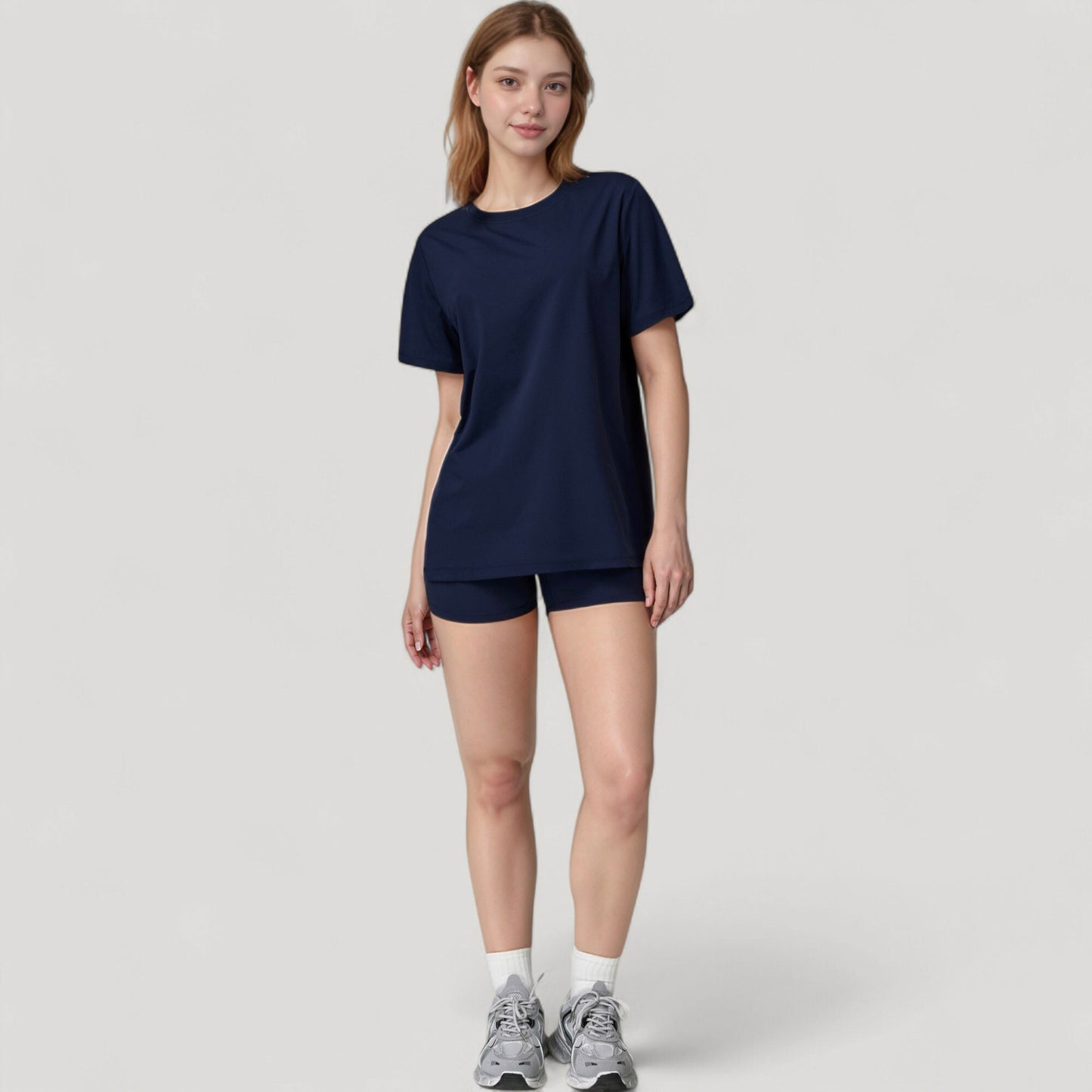 Relaxed Fit Crew Neck T-Shirt with Short Sleeves and Soft Stretch Fabric for Everyday Comfort