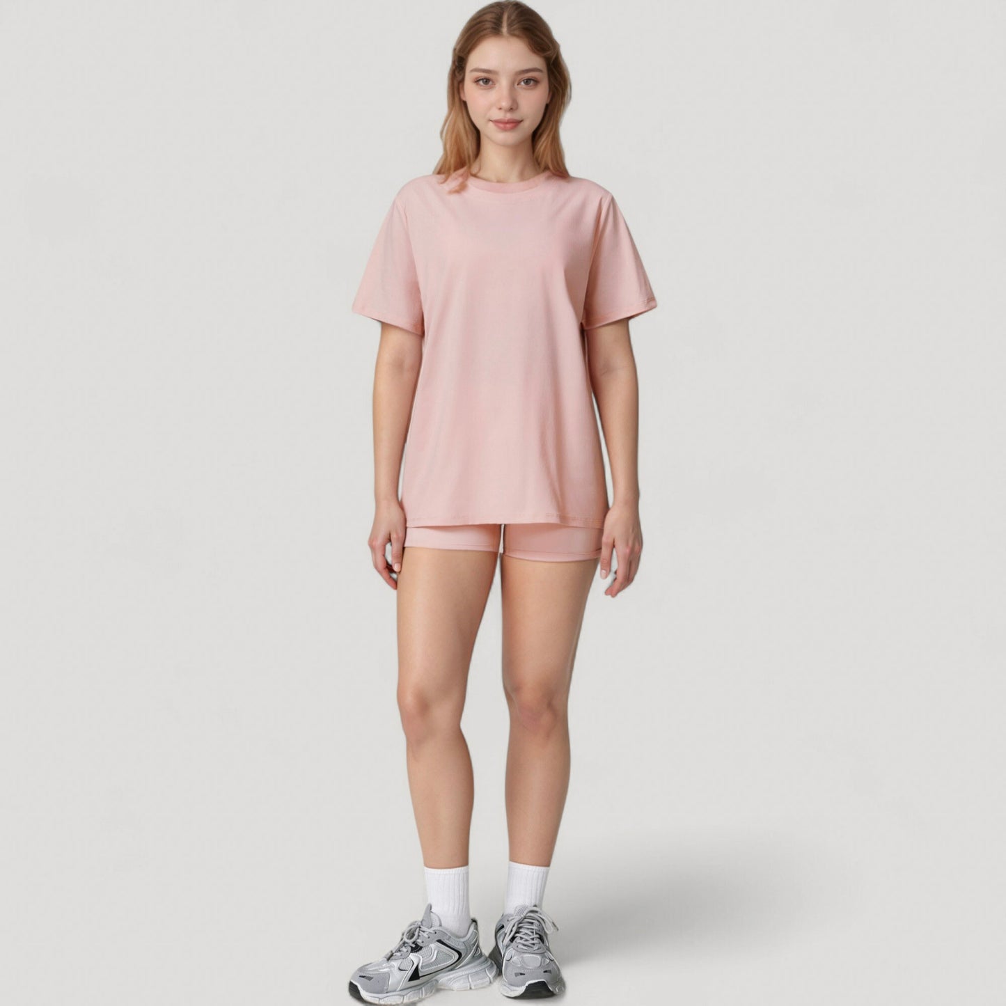 Relaxed Fit Crew Neck T-Shirt with Short Sleeves and Soft Stretch Fabric for Everyday Comfort