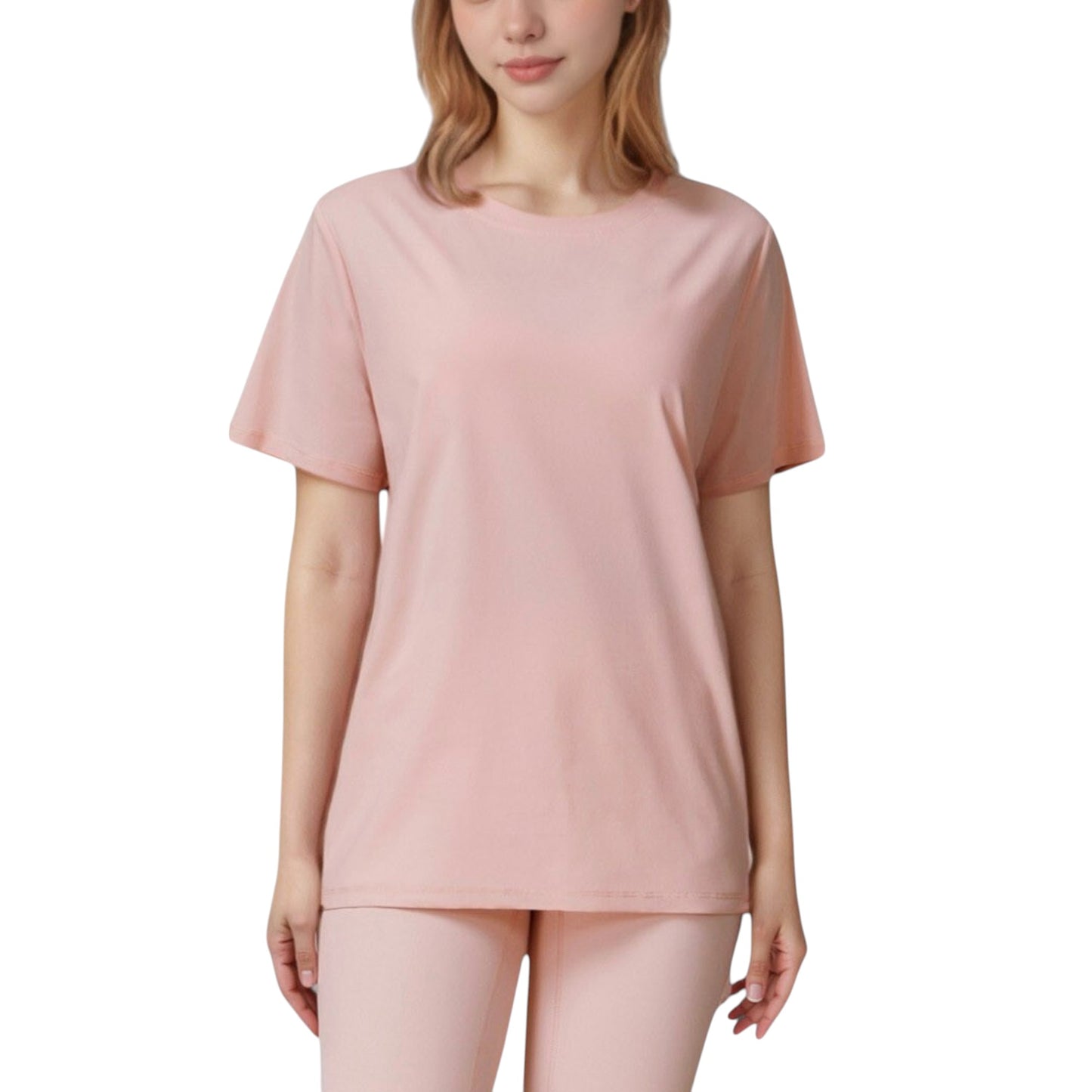 Relaxed Fit Crew Neck T-Shirt with Short Sleeves and Soft Stretch Fabric for Everyday Comfort