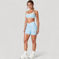 V-Neck Sports Bra with Contrast Trim and Thin Adjustable Straps