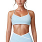 V-Neck Sports Bra with Contrast Trim and Thin Adjustable Straps