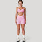 V-Neck Sports Bra with Contrast Trim and Thin Adjustable Straps