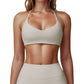 Scoop Neck Sports Bra with Adjustable Straps and Smooth Stretch Fit