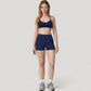 Scoop Neck Sports Bra with Adjustable Straps and Smooth Stretch Fit