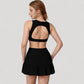 High Neck Sports Bra with Cutout Back Detail and Wide Underband for Medium Support