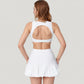 High Neck Sports Bra with Cutout Back Detail and Wide Underband for Medium Support