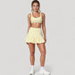 High Neck Sports Bra with Cutout Back Detail and Wide Underband for Medium Support