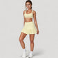 High Neck Sports Bra with Cutout Back Detail and Wide Underband for Medium Support