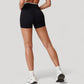 High Waist Crossover Athletic Shorts with Stretch Fabric and Flattering V Front Waistband