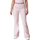 Drawstring Ruched Waist Flared Leg Pants Stretch Fabric Active Yoga Lounge Bottoms