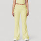 Drawstring Ruched Waist Flared Leg Pants Stretch Fabric Active Yoga Lounge Bottoms