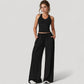 Wide Leg Lounge Pants with Drawstring Waist and Relaxed Fit for All-Day Comfort