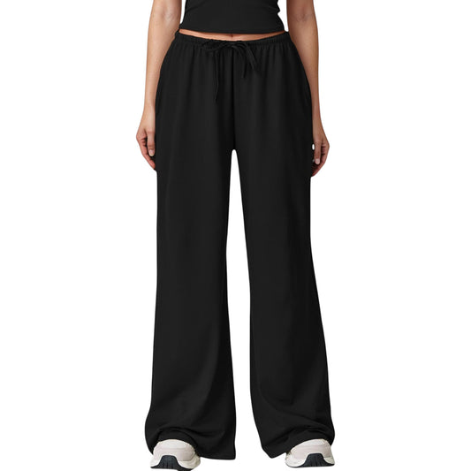 Wide Leg Lounge Pants with Drawstring Waist and Relaxed Fit for All-Day Comfort