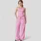 Wide Leg Lounge Pants with Drawstring Waist and Relaxed Fit for All-Day Comfort