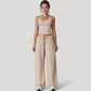 Wide Leg Lounge Pants with Drawstring Waist and Relaxed Fit for All-Day Comfort