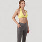 Halter Neck Sports Bra with Ruched Front Detail Low Impact Stretch Fabric Removable Padding