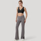 Crossover V-Neck Sports Bra with Wide Straps and Stretch Support Band