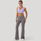 Crossover V-Neck Sports Bra with Wide Straps and Stretch Support Band