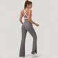 Crossover V-Neck Sports Bra with Wide Straps and Stretch Support Band