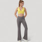Crossover V-Neck Sports Bra with Wide Straps and Stretch Support Band