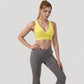 Crossover V-Neck Sports Bra with Wide Straps and Stretch Support Band