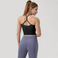 Ribbed Cropped Tank with Strappy Back and Stretch Fit for Lightweight Layering
