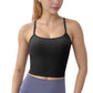 Ribbed Cropped Tank with Strappy Back and Stretch Fit for Lightweight Layering