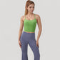 Ribbed Cropped Tank with Strappy Back and Stretch Fit for Lightweight Layering