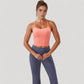 Ribbed Cropped Tank with Strappy Back and Stretch Fit for Lightweight Layering