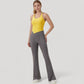 Scoop Neck Racerback Tank Top with Handkerchief Hem and Built-In Shelf Bra for Low Impact Activity