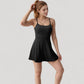 Activewear Tennis Dress with Spaghetti Straps and A-Line Skirt Design
