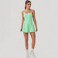 Activewear Tennis Dress with Spaghetti Straps and A-Line Skirt Design