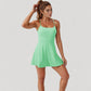 Activewear Tennis Dress with Spaghetti Straps and A-Line Skirt Design