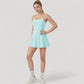 Activewear Tennis Dress with Spaghetti Straps and A-Line Skirt Design