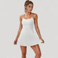 Activewear Tennis Dress with Spaghetti Straps and A-Line Skirt Design