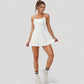 Activewear Tennis Dress with Spaghetti Straps and A-Line Skirt Design