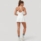 Activewear Tennis Dress with Spaghetti Straps and A-Line Skirt Design