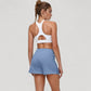 High Waist Performance Shorts with Wide Waistband and Side Pockets for Active Comfort