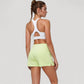 High Waist Performance Shorts with Wide Waistband and Side Pockets for Active Comfort