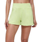 High Waist Performance Shorts with Wide Waistband and Side Pockets for Active Comfort