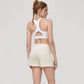 High Waist Performance Shorts with Wide Waistband and Side Pockets for Active Comfort