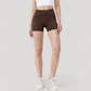 High Waist Workout Shorts with Side Pockets and Seam-Contoured Fit for Flexible Movement