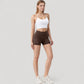 High Waist Workout Shorts with Side Pockets and Seam-Contoured Fit for Flexible Movement