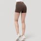 High Waist Workout Shorts with Side Pockets and Seam-Contoured Fit for Flexible Movement