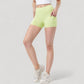 High Waist Workout Shorts with Side Pockets and Seam-Contoured Fit for Flexible Movement