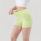 High Waist Workout Shorts with Side Pockets and Seam-Contoured Fit for Flexible Movement