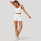 High Waist Workout Shorts with Side Pockets and Seam-Contoured Fit for Flexible Movement
