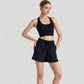 Scoop Neck Sports Bra Top with Wide Straps and Soft Stretch Fit